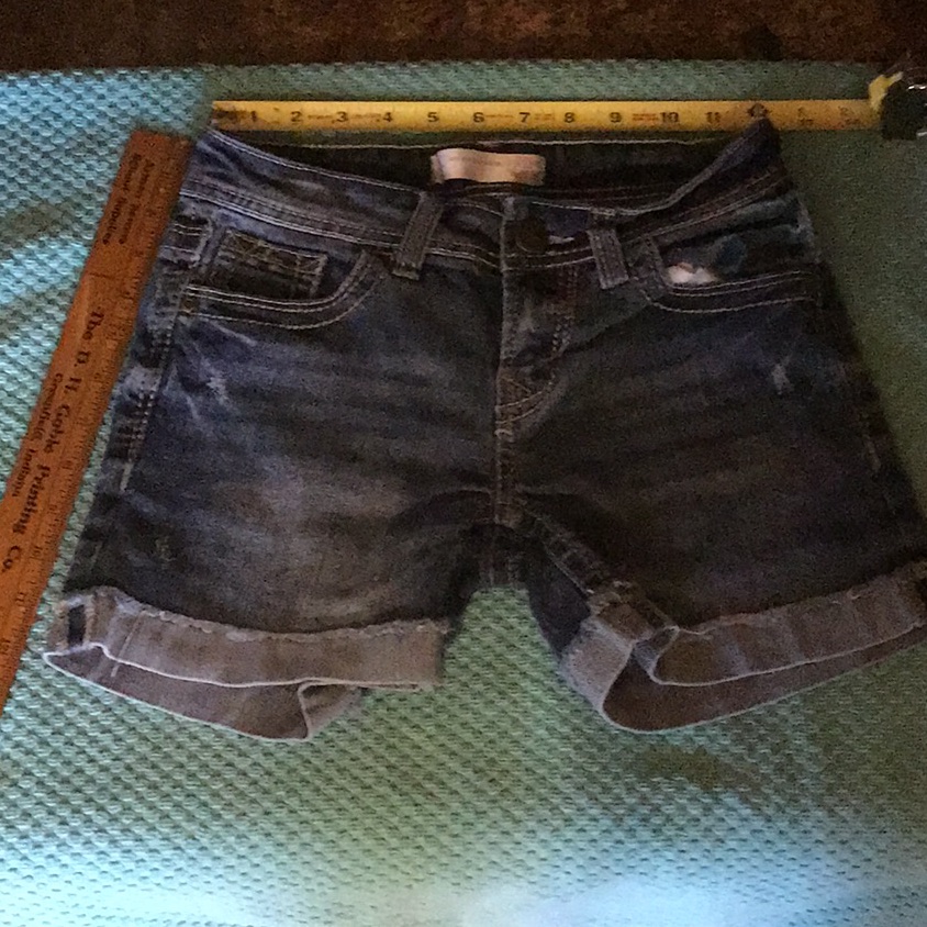 No Boundaries Denim Stitched Cuff Shorts
